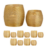 Emma - Set de photophores - doré ou argenté - aluminium - ø 15/13 x H 18/15 cm